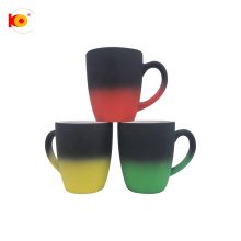 New arrived gradient Matte Black 12oz Ceramic Chalk Mug